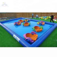 Bể Bơi Hình Chữ Nhật Bền Kín Nước Màu Xanh PVC Tarpaulin Trẻ Em Bể Bơi Bơm Hơi