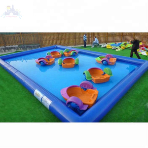 Bể Bơi Hình Chữ Nhật Bền Kín Nước Màu Xanh PVC Tarpaulin Trẻ Em Bể Bơi Bơm Hơi - Product Image 1