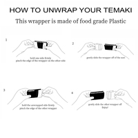 Sacs rétractables en plastique transparent BOPP personnalisés pour l'emballage de sushi onigiri et d'algues nori pour restaurants, barrière alimentaire sécurisée, surface imprimée à l'écran