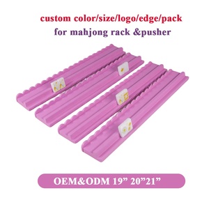 Juego de 4 soportes y empujadores de madera para mahjong, <span class=keywords><strong>con</strong></span> diseño festoneado, color rosa claro, 20 pulgadas - Product Image 5