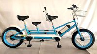Vélos à pédales pour touristes, vélos tandem pour couples, vélo tandem 3 personnes/2 roues, 3 sièges pour une famille en vélo