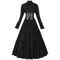 Robe longue élégante de la Renaissance pour femmes, robe de cour médiévale, style irlandais, broderie florale, personnalisation OEM ODM disponible