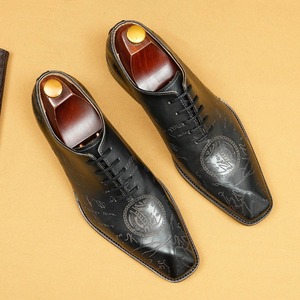 Zapatos de cuero formales más vendidos-Zapatos Oxford de cuero de negocios para hombres - Product Image 1