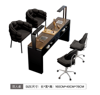 Ensemble table et chaise de manucure en bois noir moderne et simple pour salon de beauté et usage en centre commercial – Écologique, durable, facile à nettoyer