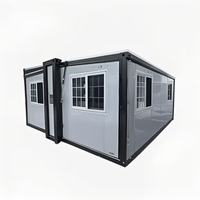 Maison conteneur extensible facile à installer 20ft/40ft, mini-maison mobile préfabriquée 2/3/4/5 chambres, villa pliable à structure en acier