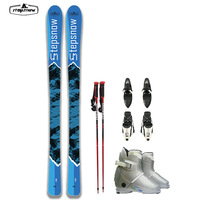 Ensemble de raquettes à neige et équipement de ski double board, résistant à l'usure, élastique, pour neige sauvage, avec noyau en peuplier blanc pur