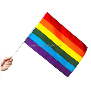 Радуга гей-Прайд полиэстер сад на заказ Мини Lgbt ручной флаг Радуга любовь Обложка автомобиля флаги оптом Радужный Флаг Гордости - Product Image 6