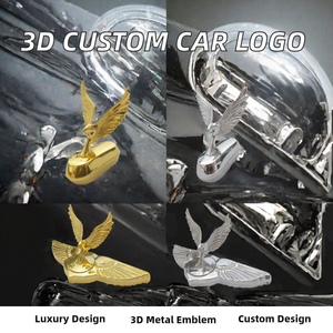 Autocollant de voiture de luxe personnalisé en métal 3D avec logo personnalisable, ailes d'aigle, décoration pour capot moteur - Product Image 2