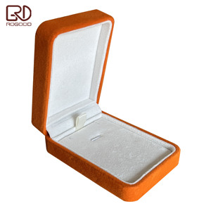 ROGOOD – Boîte cadeau de luxe en velours <span class=keywords><strong>orange</strong></span>, vente directe d'usine, pour boucles d'oreilles pendantes longues/colliers, étui d'emballage de bijoux de luxe P1992 - Product Image 5