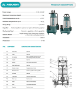 AQUOR 550W 0,75PS 9,5M 267L/min Förderhöhe Edelstahl Hochdruck-Tauchpumpe Elektrische Unterwasserpumpe