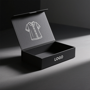 Custom Packaging Supplie Boutique T-shirt Clothing Cardboard Packaging Paper <b>Box</b> Biodegradable Retail Gift <b>Box</b> <b>Black</b> Custom Logo - Product Image 4