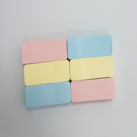 Bloc-notes adhésifs Meno Pads à coins arrondis, 3 couleurs, découpés, teintes de base pour une utilisation au bureau