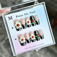Kuku Akrilik Lukis Tangan Berkualitas Tinggi Grosir 10 Pcs Bentuk Almond Stiletto Cantik Mewah Full Cover 3D