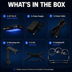 Noopsyche K7Pro V4 4ème génération, éclairage LED pour aquarium à spectre complet avec contrôle WiFi via application, effet lever/coucher de soleil pour aquariums marins, récifs coralliens et poissons. - Product Image 4