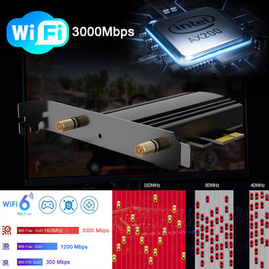 Tốc độ cao <span class=keywords><strong>Wifi</strong></span> 6 PCIe giao diện Card mạng không dây 3000Mbps Adapter không dây cho <span class=keywords><strong>Windows</strong></span> <span class=keywords><strong>10</strong></span> - Product Image 2