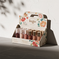 Présentoir de Maquillage Haut de Gamme Personnalisable en Carton Ondulé avec Crochets, Doublure en Éponge, Embossage et Fermeture Magnétique