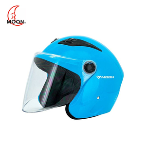 Màu Xanh Nửa Khuôn Mặt Dành Cho Người Lớn Xe Máy Mũ Bảo Hiểm Với Visor An Toàn Đi Xe Đạp Xe Đạp Bánh Cho Xe Máy Người Đi - Product Image 1