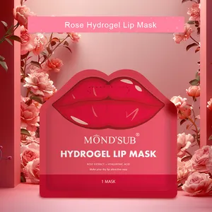 Kore Vegan altın pembe nemlendirici dudak bakımı hidrojel dudak maskesi nemlendirici dolgun kristal kollajen dudak maske yaprağı