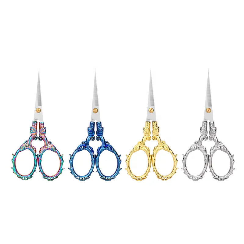 New Style Multi-function Tailor Embroidery Scissors European For Paper Cutting Fabric DIY Handmade Stainless Steel Scissors