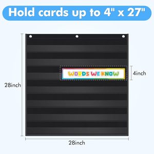 Tablero de bolsillo transparente con 7 bolsillos, resistente, para colgar en el aula, en casa, para pared de palabras, tarjetas de letras, tablero de frases - Product Image 2