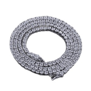 <span class=keywords><strong>Nuova</strong></span> Collana Hip-Hop in Argento 925 con Perle e Zirconi a Fila Singola, Catena Bamboo 3mm, Gioielli alla Moda - Product Image 5