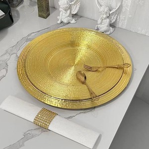 All'ingrosso più economico rotondo 13 "oro brillante decorazione di nozze piastre di plastica del caricatore - Product Image 3