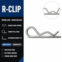 R Spring Cotter Pin Stainless Steel R Type Retaining Pin for Tractor Trailer Machinery Fastening