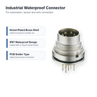 Conector Redondo Macho de Latón para Montaje en Panel IP67 M16, 5A, Impermeable, con Rosca, para PCB, 7 Pines