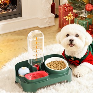 Comedero automático para mascotas Jin Xing con botella de agua y tazón de comida para gatos y perros, diseño de doble tazón con patas altas - Product Image 1