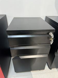 Armoire de classement moderne orange à 3 tiroirs avec serrure à clé, mobilier de bureau pour usage domestique et commercial - Product Image 3