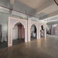 Arche de toile de fond de mariage moderne et personnalisée, design 3D ouvert, forme sculptée