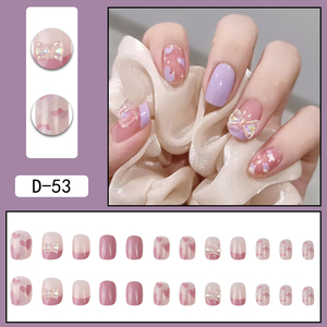 D-53 Automne et hiver style Halo teinté applique 2024 nouveau design OEM presse <span class=keywords><strong>sur</strong></span> les ongles en gros - Product Image 5