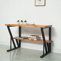 Pieds de table en métal durables H28xL24 pouces, noirs, style moderne campagnard, usage commercial, pour bureau/table à manger, bureau d'ordinateur en bois à 2 niveaux, en fer, à monter soi-même