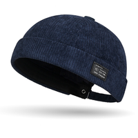 Casquette Dad Hat en velours côtelé avec patch en cuir, style coréen unique, casquette hipster, pour hommes et femmes, couleur unie japonaise, chapeau Trilby de voyage