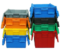 Caisses en plastique solides empilables de bonne qualité, boîte de stockage logistique avec couvercle