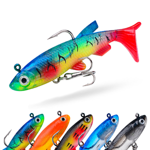 Kit de leurres souples à tête plombée 7,5 cm 13,5 g avec queue en T, leurres artificiels pour la pêche, ensemble de matériel de pêche - Product Image 1
