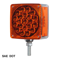 Feu de position carré LED double face avec clignotant latéral, lampe de marquage latérale pour remorque et camion à montage sur pied SAE/DOT/FMVSS108