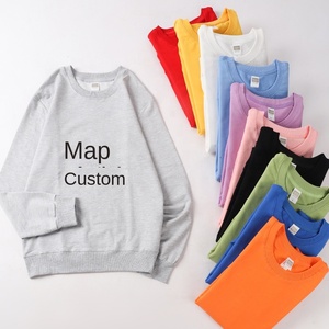 High Quality 350g Unisex Cotton Crewneck Sweatshirt Hood Wholesale Custom Logo Embroidery Printing Plain Design for Autumn