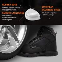 Chaussures Goodyear world en cuir noir lisse pour hommes, bottes de sécurité, de construction, résistantes, confortables, nouvelle collection