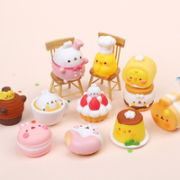 Boîte Mystère Coréenne Molamg Figurine Lapin Poulet Pâtissier Dessert Pudding PVC V4