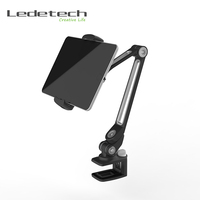 Support de tablette à bras longs, en aluminium, pince, accessoires pour téléphone portable