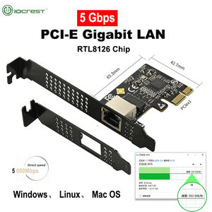 Adaptateur Ethernet PCIe 5 Gbps OEM d'usine, double canal, full duplex, carte réseau 5G, compatible en arrière-plan 10/100/1000M/2.5G pour <span class=keywords><strong>Gamin</strong></span> - Product Image 2