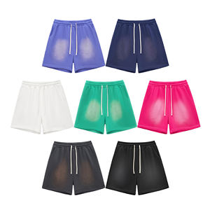 Short de jogging en coton délavé à l'acide sur mesure pour hommes Pantalon de survêtement en éponge française déchiré à ourlet brut Streetwear en polaire uni - Product Image 1