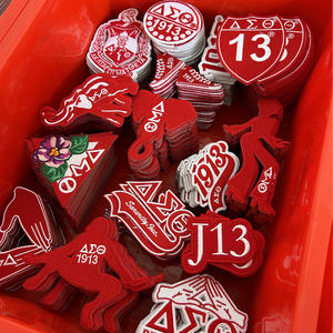 DELTA Conjunto bordado Parche Redz 1913 Delta Girl Texas State J13 Delta <span class=keywords><strong>Sigma</strong></span> Theta Símbolo de hermandad Parche de sarga de hierro Color rojo - Product Image 5