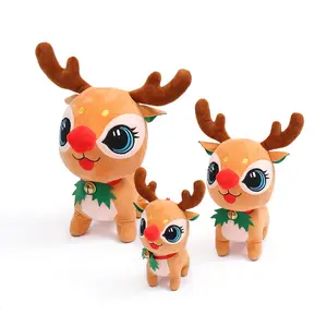 Navidad lindo alce juguete de peluche suave lindo ciervo de peluche mascota Animal de peluche para niños
