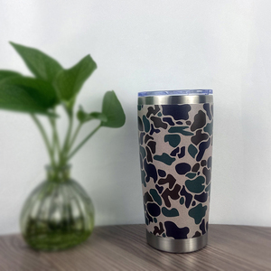 Rugged 20oz Camo Double Wall Vacuum Insulated Tumbler <b>with</b> BPA Free Lid and <b>Straw</b> 304 Stainless Steel Reusable Travel Cup for Ou - Product Image 6