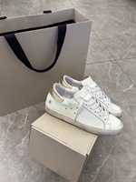 Chaussures décontractées pour couple en cuir véritable respirant, style rétro Little Star, classiques dorées, à lacets, pour l'hiver et le printemps