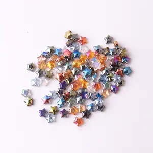 Fábrica Atacado 8mm Crystal Beads DIY Colar Pulseira Acessórios Colorido Pentagram Contas De Vidro para Fazer Jóias