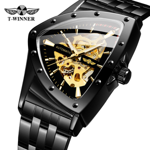 Montre Mécanique Squelette de Luxe pour Homme Marque Winner, Bracelet en Gel de Silice, Montre-Bracelet Triangulaire - Product Image 5