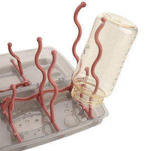 <b>Dust</b> - Proof BPA Free Foldable Baby Bottle Rack Storage Organizer for Feeding Accessories with Lid Travel - Friendly Design - Product Image 2